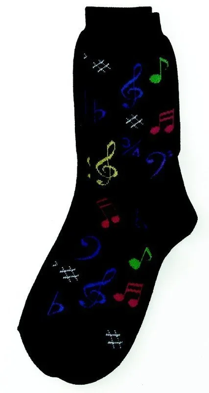 Socks Multi Notes Black Womens