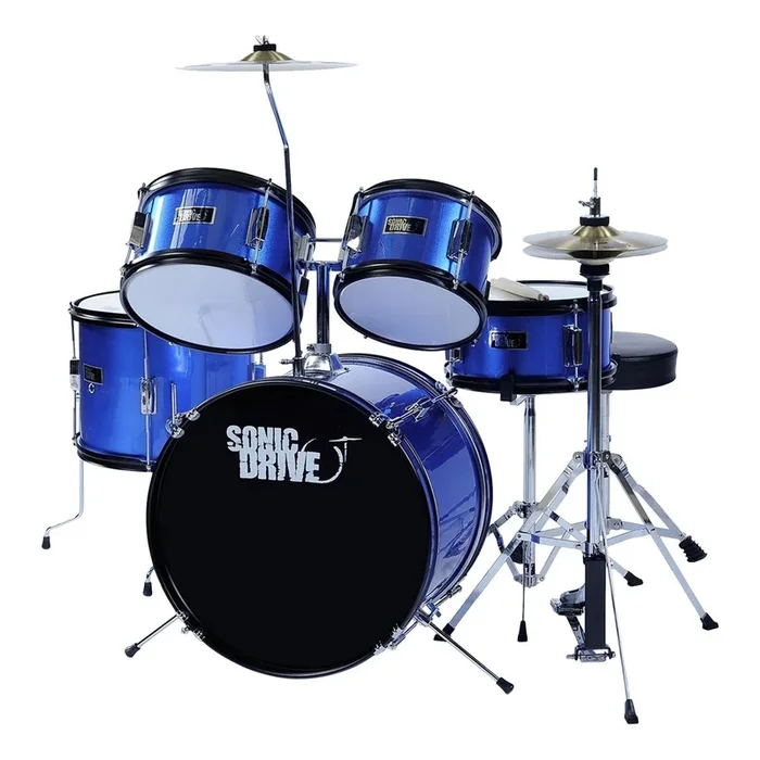Sonic Drive 5-Piece Junior Drum Kit (Metallic Blue)