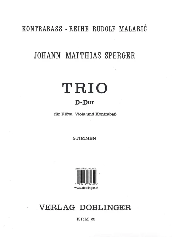 Sperger: Trio in D Major