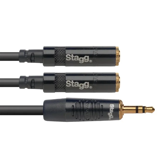 Stagg 3.5mm Stereo Mini Jack – 2 x 3.5mm Stereo Sockets – Headphone Splitter Cable