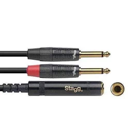 Stagg N Series Y Audio Cable Stereo 1/4″ Jack to 2 mono 1/4″ plugs 10CM
