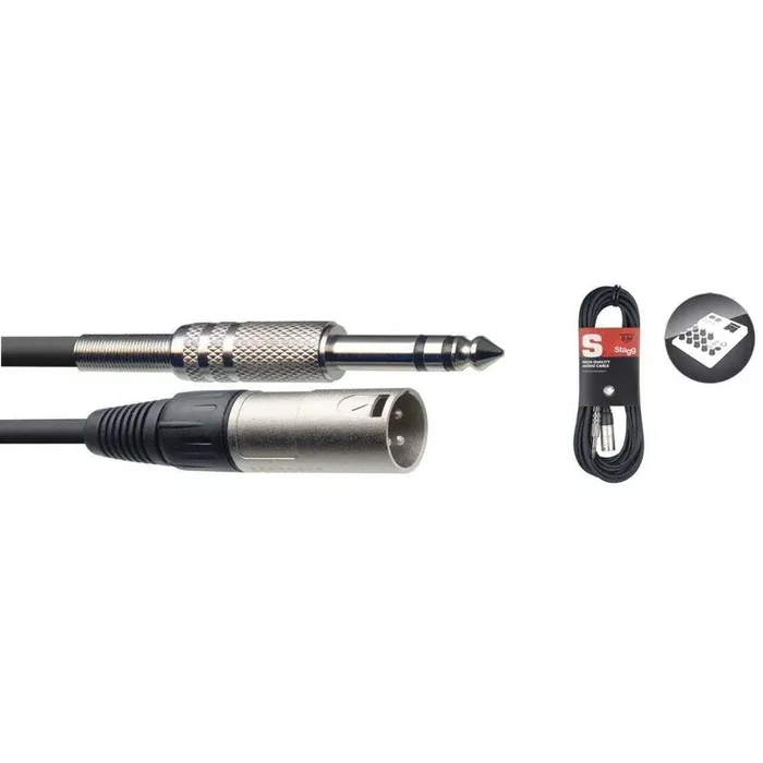 Stagg S Series – Male XLR to Jack Stereo/balanced Cable