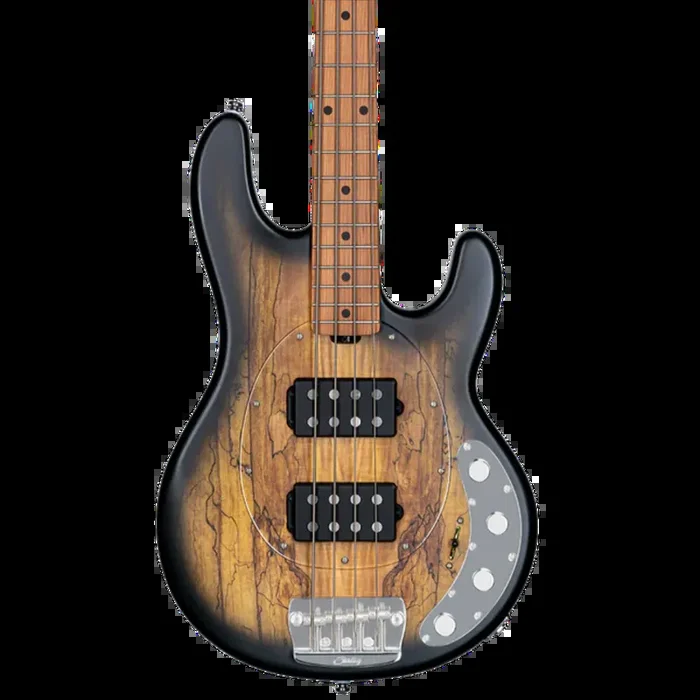 Sterling by Music Man Stingray RAY34HH Maple Neck – Spalted Maple Natural Burl Satin