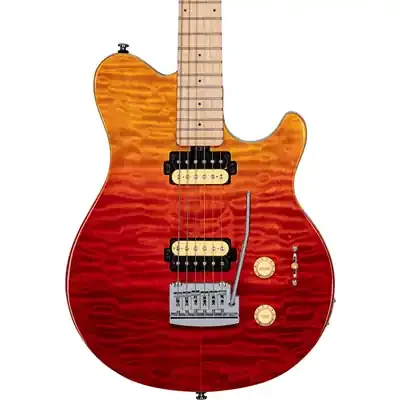 Sterling by Music Man Sub Axis Quilted Maple Top – Spectrum Red