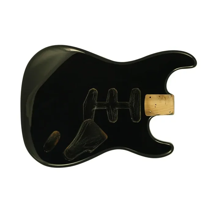 strat body black hardtail(no trem cut)