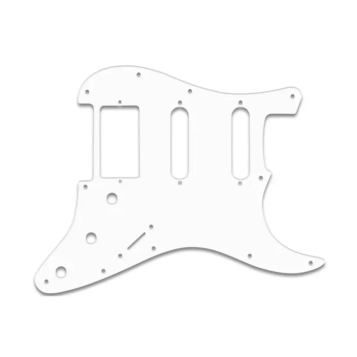 Strat Humbucker Single Single – Solid Shiny White .090″ / 2.29mm thick, with bevelled edge