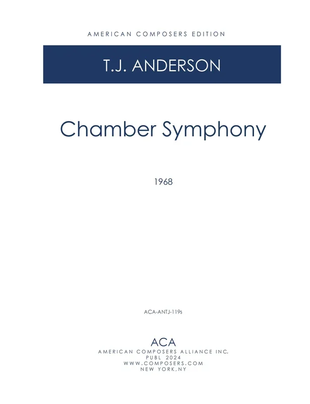 T.J. Anderson: Chamber Symphony