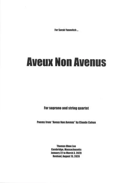 T.O. Lee: Aveux Non Avenus