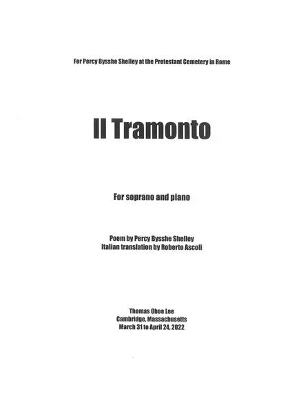 T.O. Lee: Il Tramonto