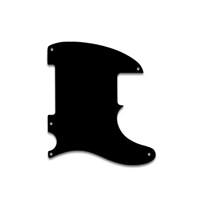 Tele / Esquire 5 Hole – Thin Shiny Black .060″ / 1.52mm Thickness, No Bevelled Edge