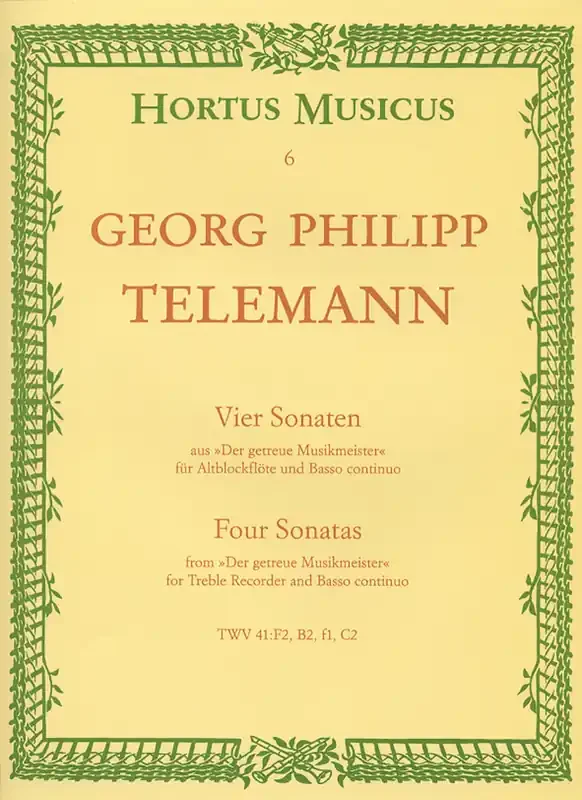 Telemann 4 Sonatas from “Der getreue Musikmeister” for Treble Recorder and Basso Continuo