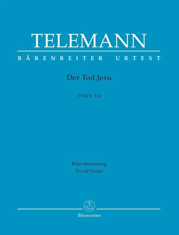 Telemann – Der Tod Jesu Tvwv 5:6 Vocal Score (Softcover Book) Urtext Edition Book
