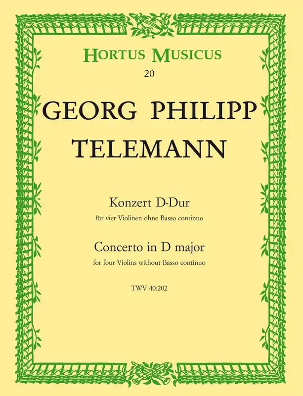 Telemann Concerto in D Major for 4 Violins without Basso Continuo