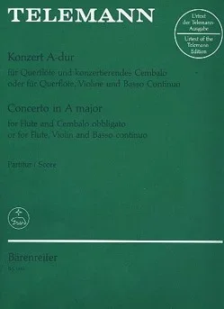 Telemann : Concerto No.3 in A (TWV 42: A3) (Urtext). : Flute & Piano: (Barenreiter)