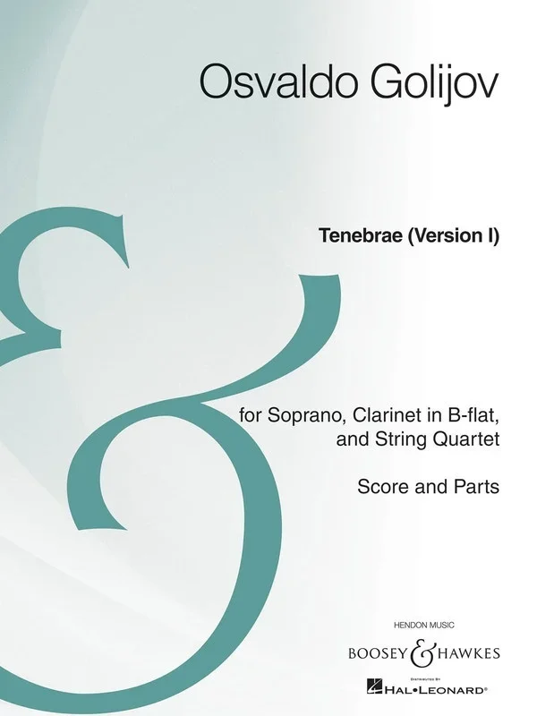 Tenebrae (Version I) Sop/clarinet/String Qrt Score/Parts