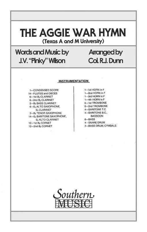 The Aggie War Hymn Marching Band 2 Score/Parts (Pod) (Music Score/Parts)