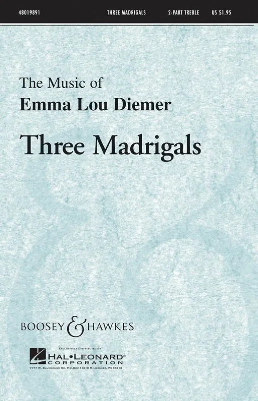 Three Madrigals 2Pt Book