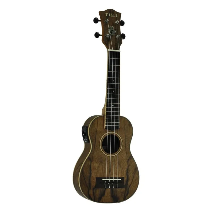 Tiki ‘4 Series’ Daowood Electric Soprano Ukulele with Gig Bag (Natural Satin)