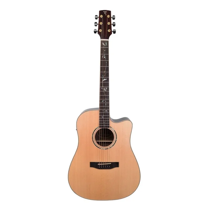 Timberidge ‘3 Series’ Spruce Solid Top Acoustic-Electric Dreadnought Cutaway Guitar with ‘Tree of Life’ Inlay (Natural Gloss)