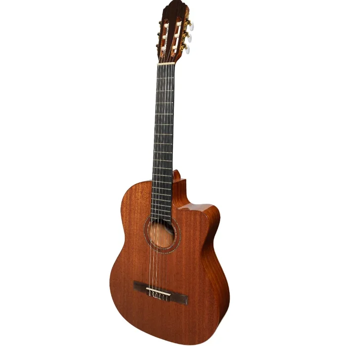 Timberidge ‘Messenger Series’ Mahogany Solid Top Acoustic-Electric Classical Cutaway Guitar (Natural Gloss)