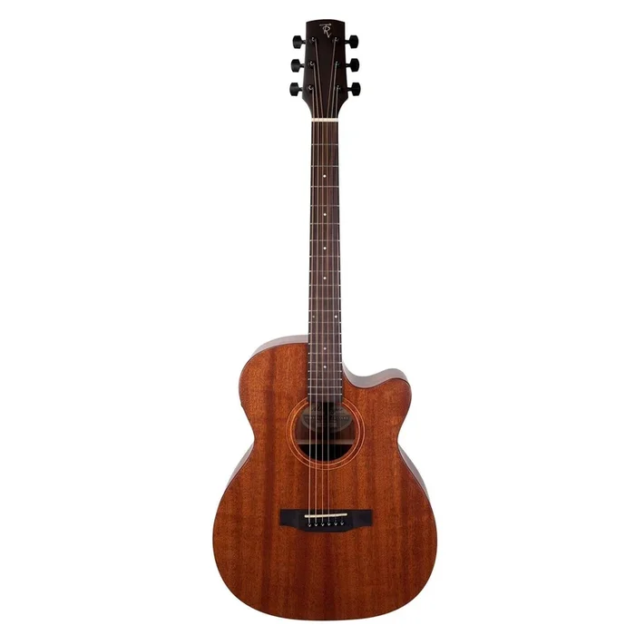 Timberidge ‘Messenger Series’ Mahogany Solid Top Acoustic-Electric Small Body Cutaway Guitar (Natural Satin)