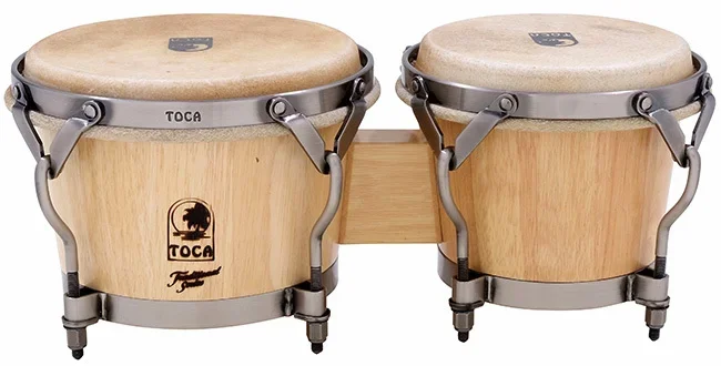 Toca Traditional Series 7 & 8-1/2″ Wooden Bongos in Natural