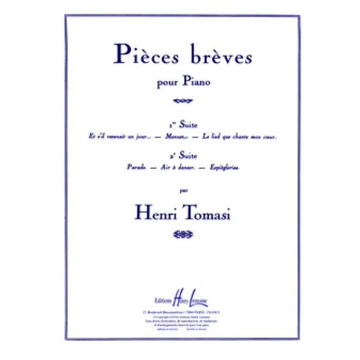 Tomasi, Henri – Pièces brèves, suite n°1