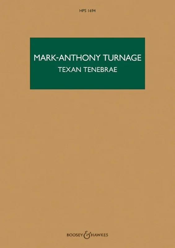 Turnage – Texan Tenebrae Orchestra Study Score Score
