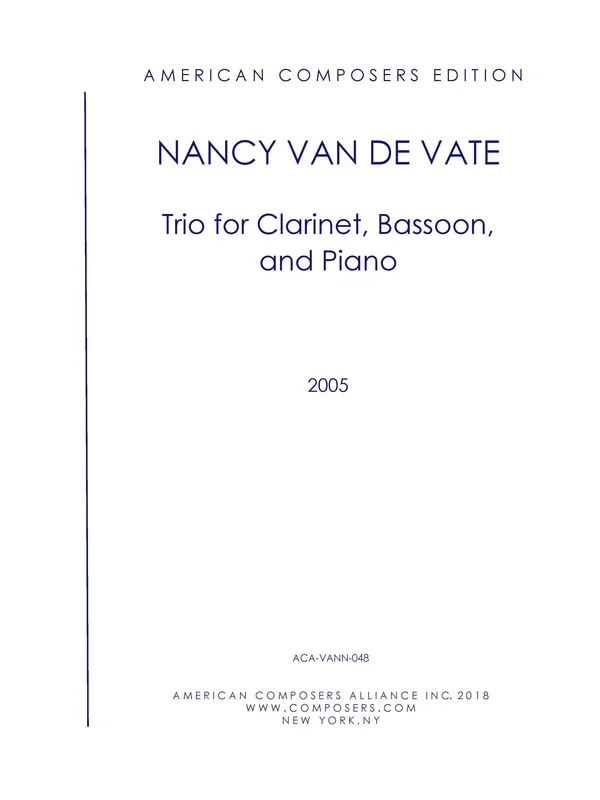 Van de Vate: Piano Trio (Version for Clarinet, Bassoon and Piano)