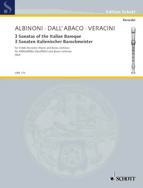 Various 3 Sonatas of the Italian Baroque for Alto Recorder and Basso Continuo