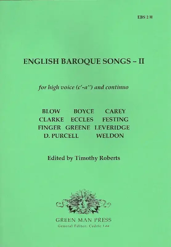 Various English Baroque Songs for High Voice- Volume II