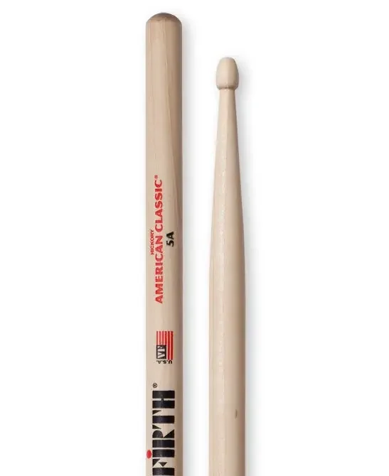 Vic Firth 5A Wooden Tip Drumsticks – Hickory
