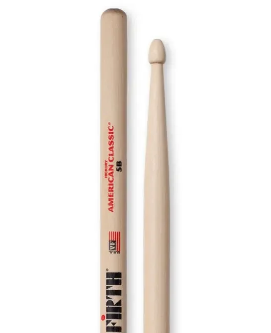 Vic Firth 5B Wooden Tip Drumsticks – Hickory