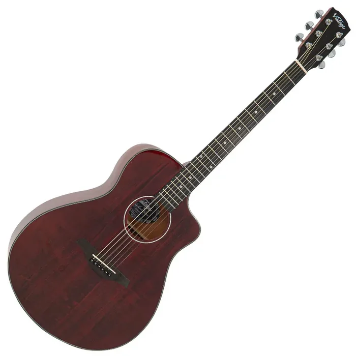 Vintage Pacific Coast Acoustic Guitar – Claret Red