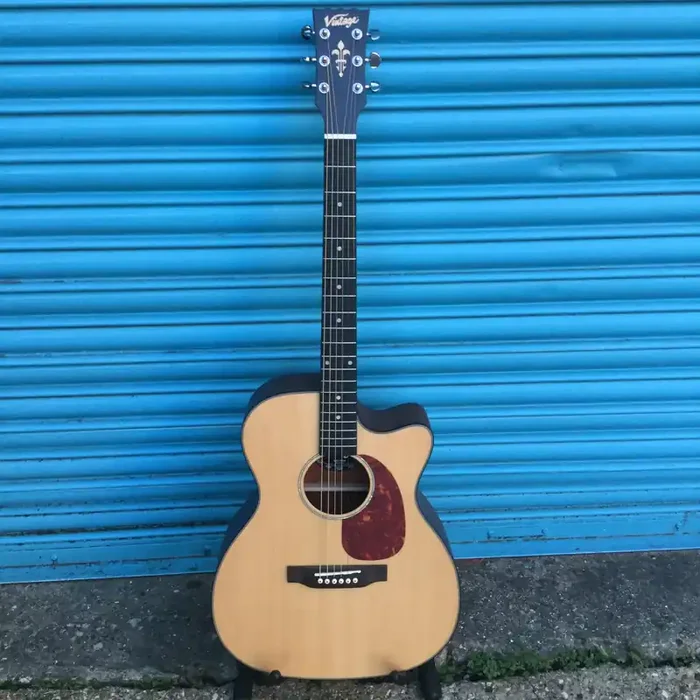 Vintage VEC300N Stage Series ‘Folk‘ Cutaway Electro-Acoustic Guitar Natural