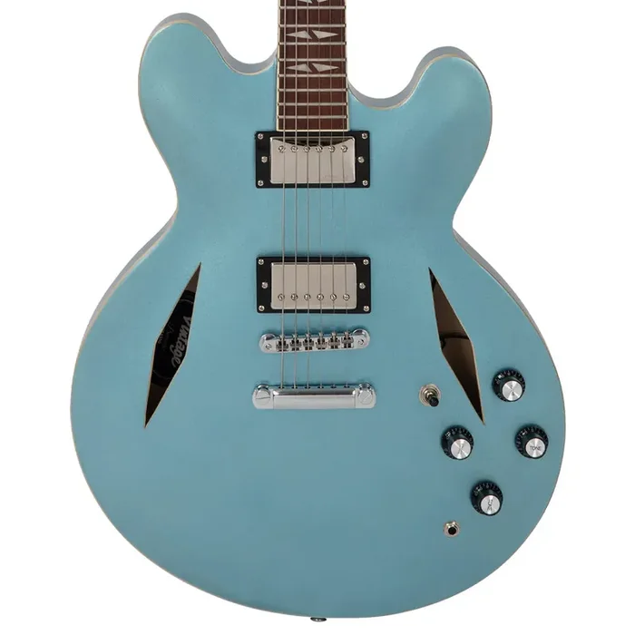 Vintage VSA550 ReIssued Semi-Hollow – Gun Hill Blue