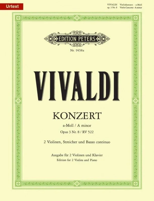 Vivaldi – Concerto A Min Op 3 No 8 2Violins/Piano (Softcover Book)