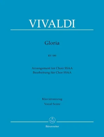 Vivaldi : Gloria RV589 SSAA: Vocal Score (Barenereiter)