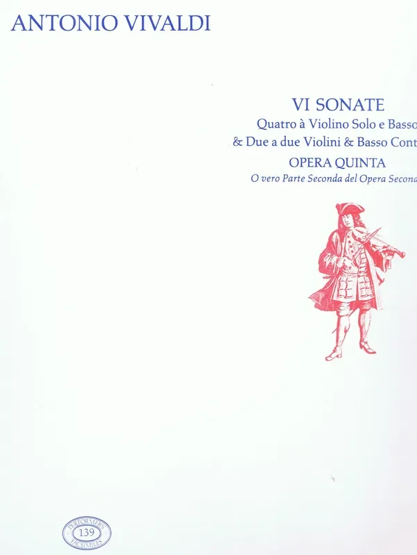 Vivaldi Six Sonatas for 1 or 2 Violins and Basso Continuo, Op. 5