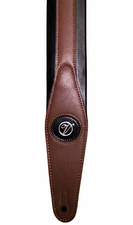 Vorson Black & Brown Padded Leather Guitar Strap