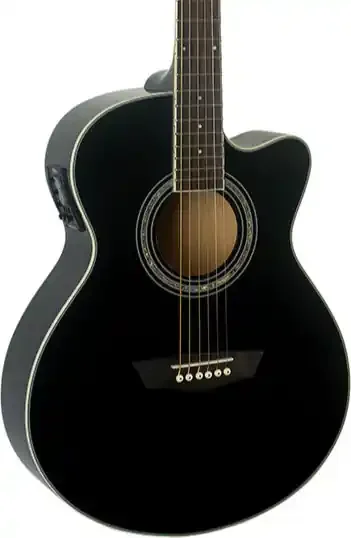 Washburn EA12 Festival Series Mini Jumbo Cutaway – Black