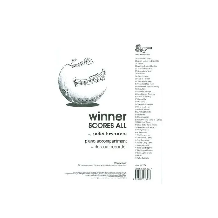 Winner Scores All for Descant Recorder (Piano Accompaniment)