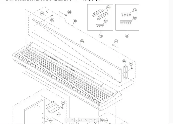 WM206500 Back toe assembly bracket for L85 stand with screws