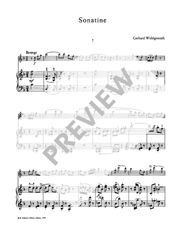 Wohlgemuth Sonatina for Treble Recorder and Piano