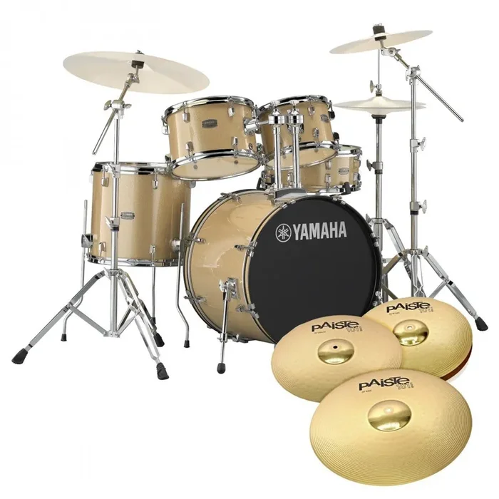 Yamaha Rydeen Champagne Glitter 20″ Shell Pack Hardware and Cymbals