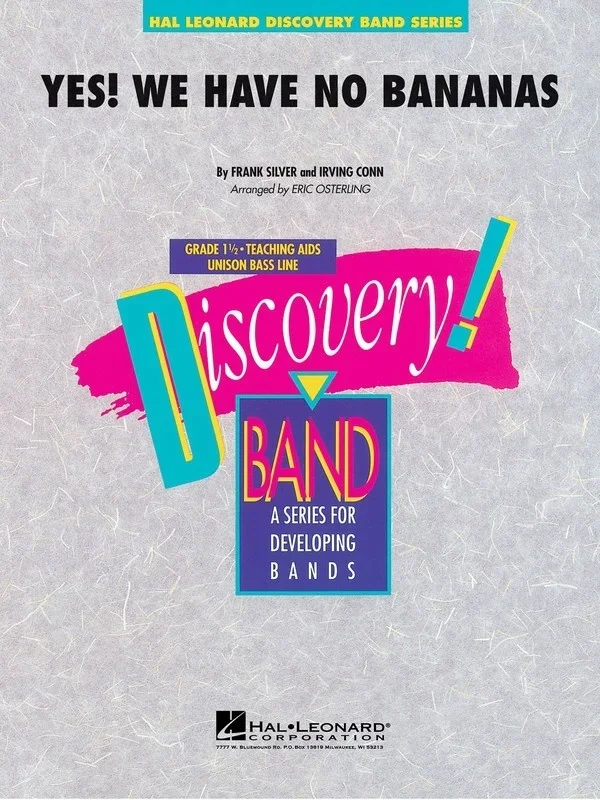 Yes We Have No Bananas Discovery Concert Band 1.5 (Music Score/Parts)